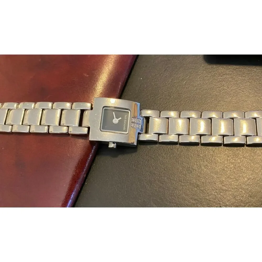 Women's Hot Diamonds All Stainless Steel Watch, Silver Tone with 4 Diamonds